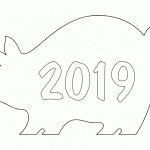 Схемы и шаблоны новогодних вытынанок к 2019 году Свиньи