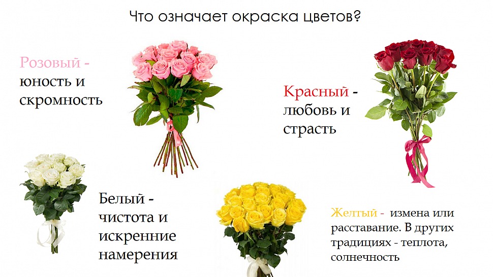 Обозначение цвета цветов Обозначение цвета цветов