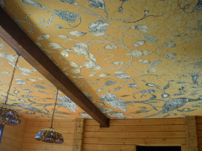 Тканевый натяжной потолок для частного дома