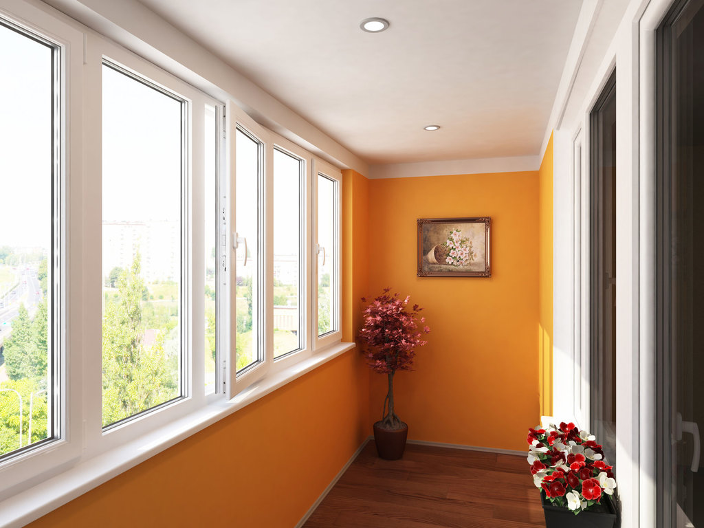 Вариант внутренней отделки балкона с покраской стен