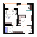Классные варианты дизайна однокомнатной квартиры 40 кв. м.
