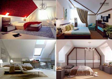 Подборка вариантов отделки мансарды