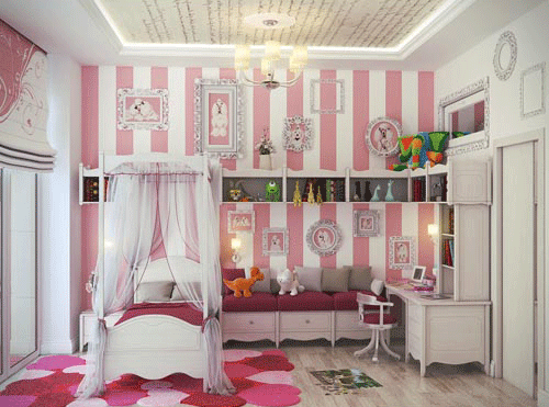 Интерьер детской комнаты принцессы в стиле эклектика