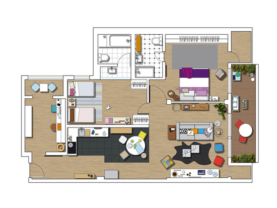план квартиры-студии
