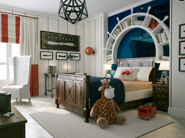 Маленькая детская комната в морском стиле