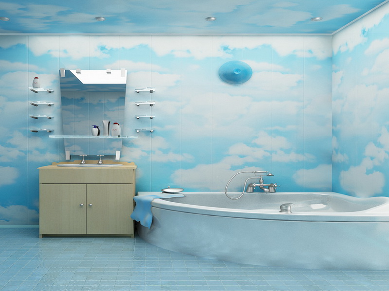 Имитация неба в ванной комнате