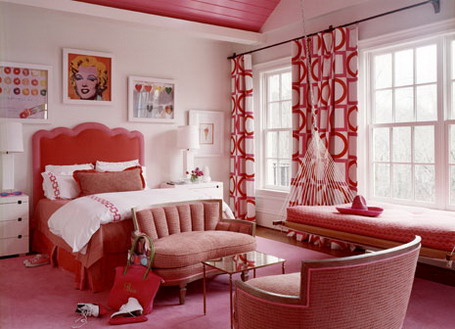 Amazing-Red-Curtains-and-Modern-Bedding-Furniture-Sets-in-Girls-Bedroom-Design-Ideas