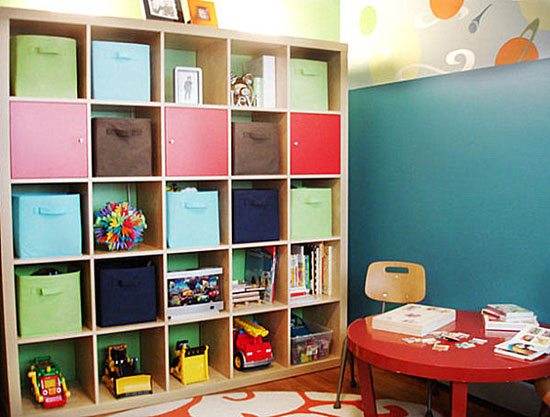 Декоративные коробки в интерьере детской комнаты