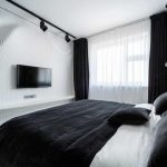 Фото 28: Спальня в черно-белом стиле
