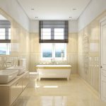 Фото 27: Дизайн ванной комнаты в теплых тонах с помощью панелей