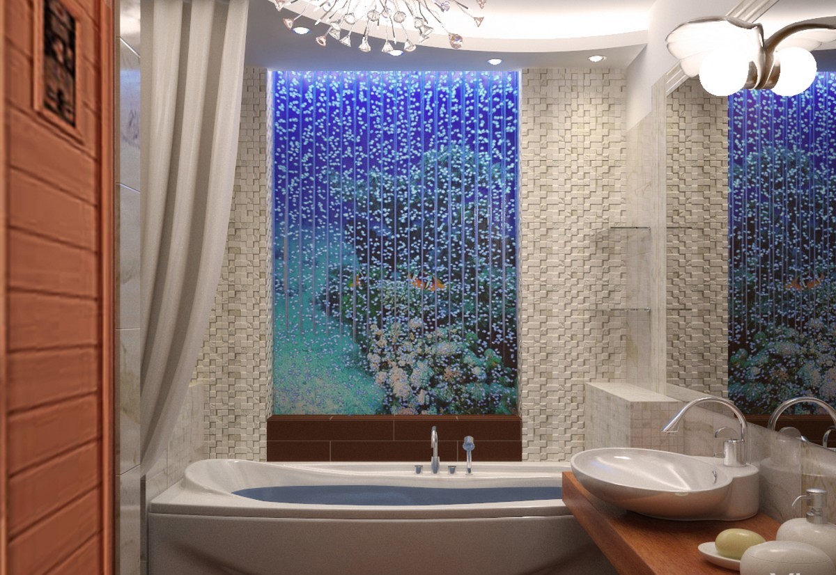 Пузырьковые панели в ванной