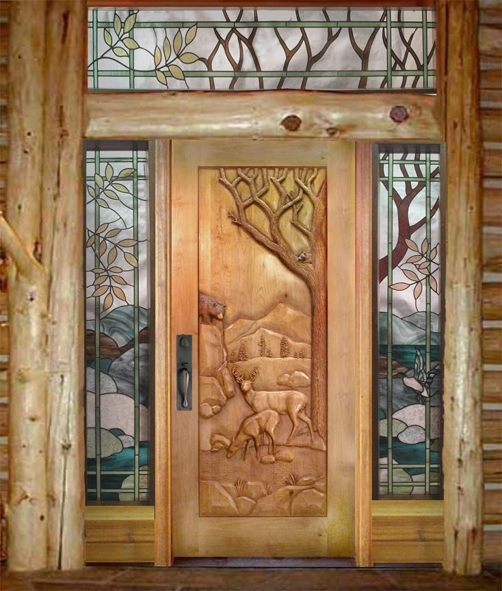 Резные деревянные двери