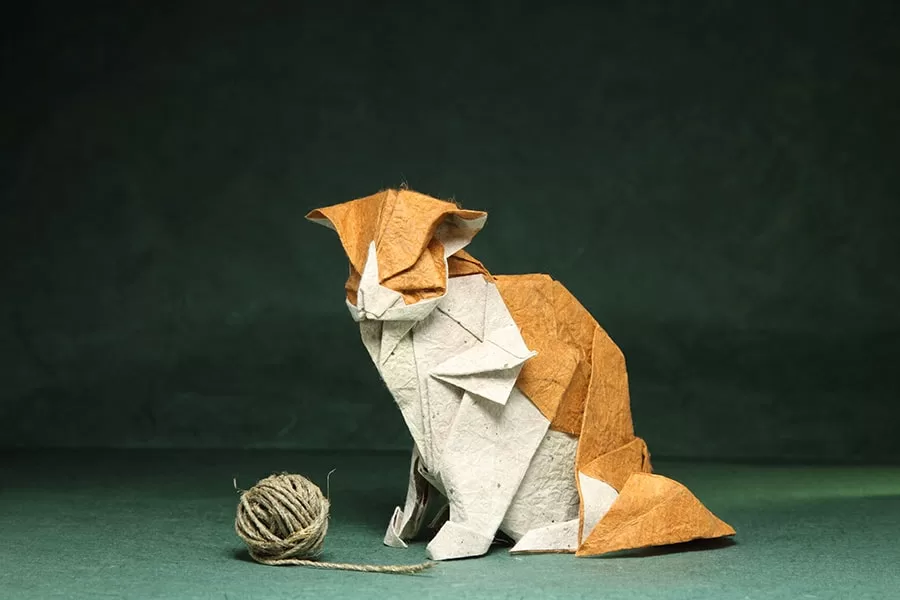 Как сделать кошку из бумаги: детская поделка быстро и просто