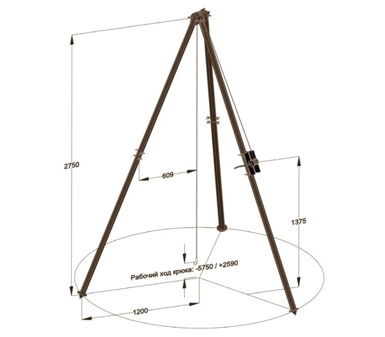 Тренога для костра чертеж