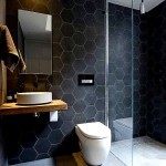 Фото 12: Темно-серый кафель для ванной комнаты