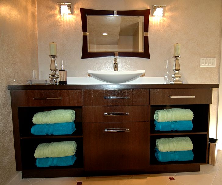 Шкафчики для ванной с полотенцами