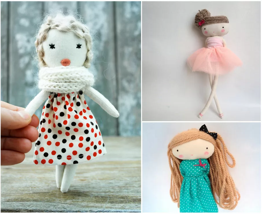 Кукла на руку, сшитая из капрона, синтепона и текстильных лоскутков.