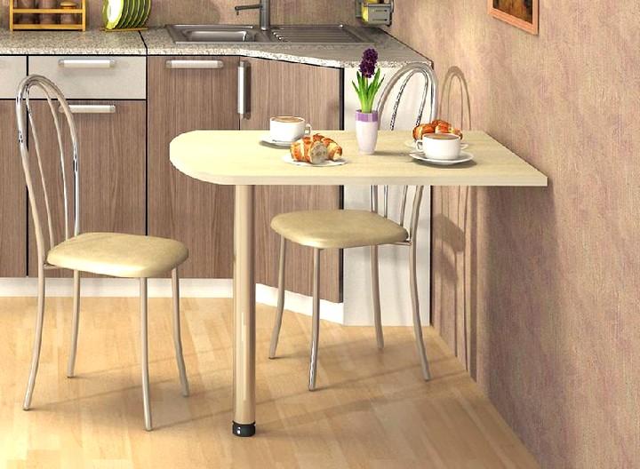 Пристенный кухонный стол