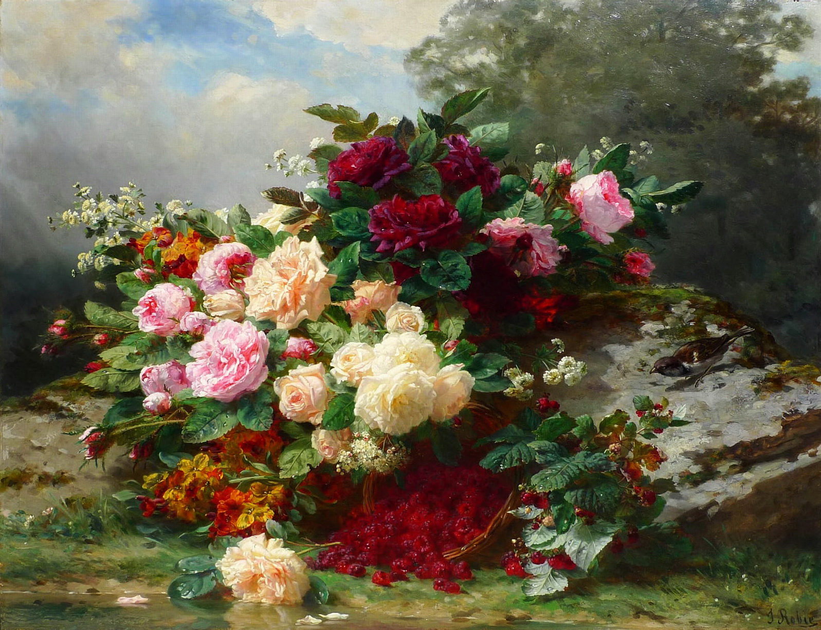 Натюрморт с цветами Жана Батиста Роби