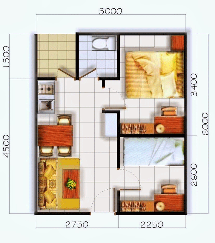 План одноэтажного маленького дома