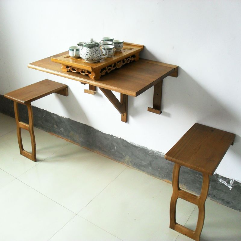 Складной пристенный столик для маленькой кухни