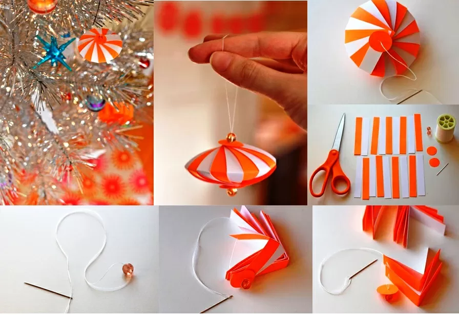 Оригинальное оригами новогодняя игрушка