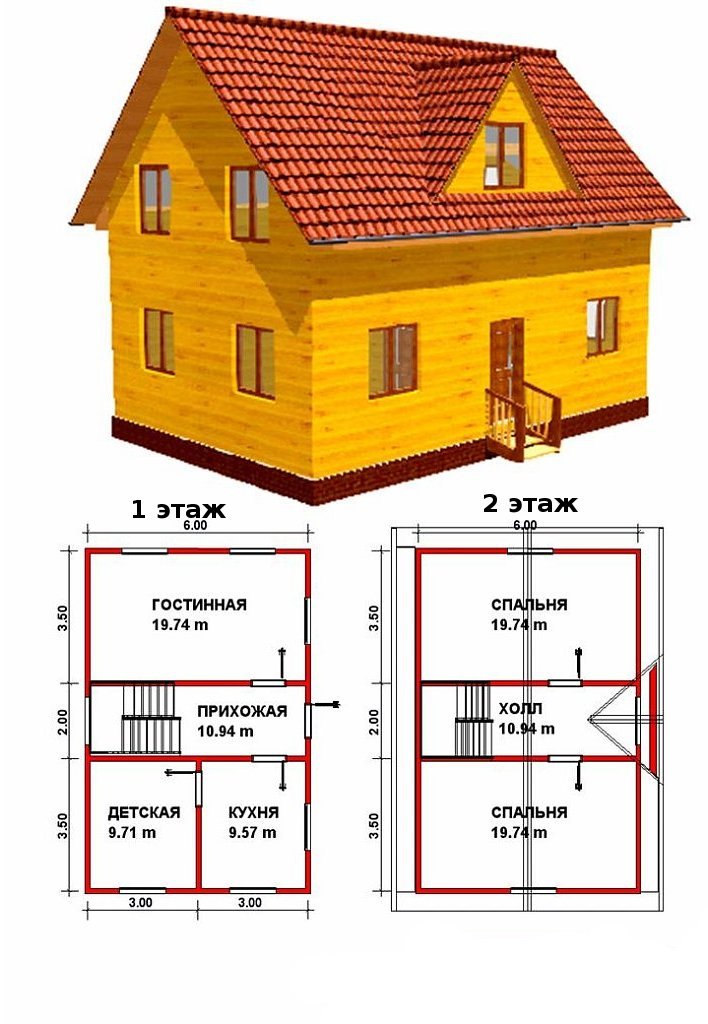 Проект дома из бруса 6х9 проект