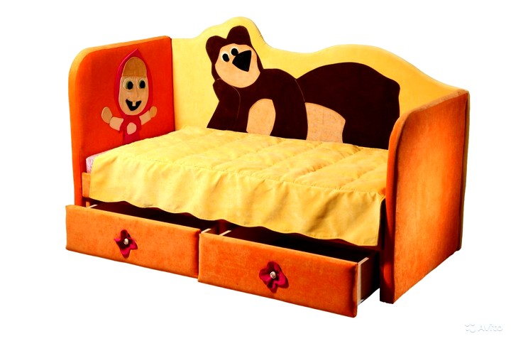 Детский диван кровать Маша и Медведь