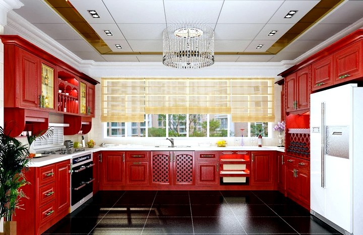 Дизайн потолка на кухне