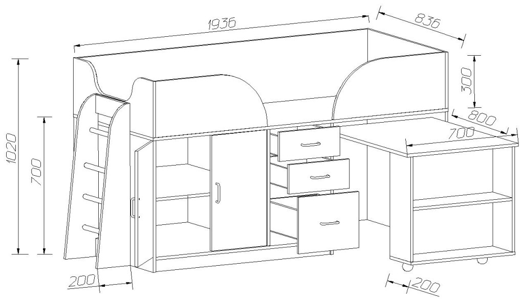 Чертежи мебели для детской мебели