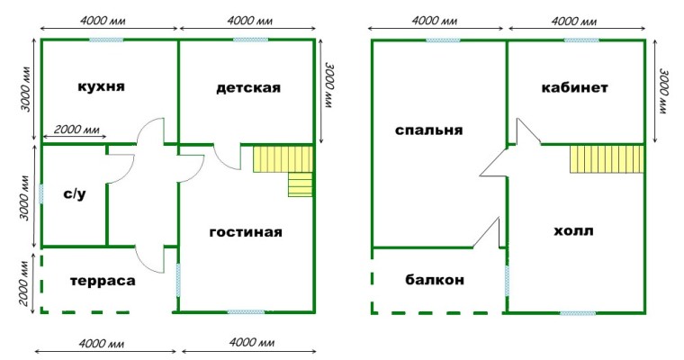 Дом одноэтажный 8х8 планировка комнаты