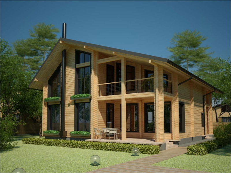 Современный дизайн деревянного дома