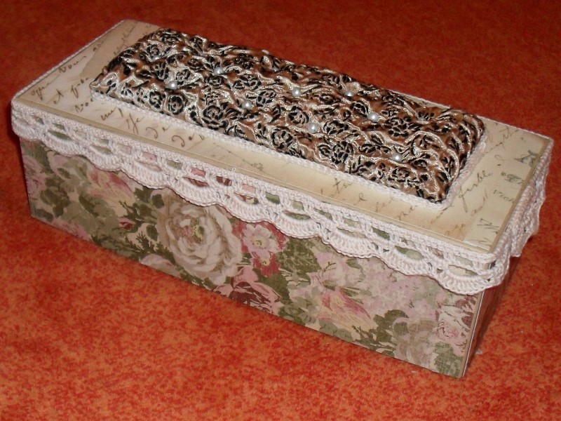Декор коробок тканью