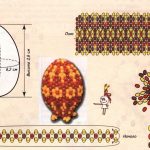 Фото 27: Схема плетения бисером яйца с рисунком цветочками