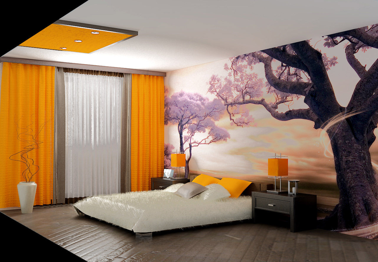 Дизайн спальни стены
