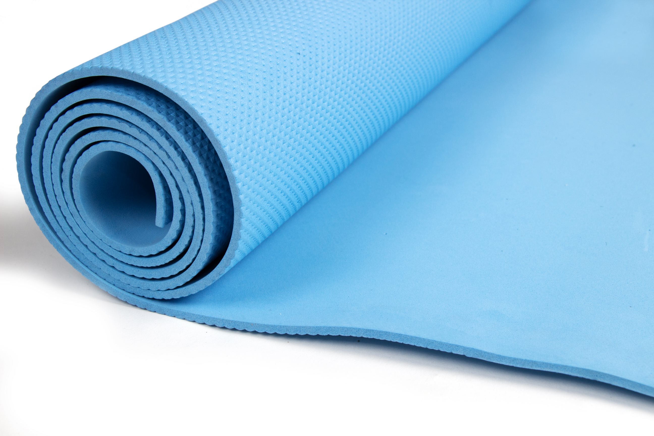 Голубой коврик для фитнеса
