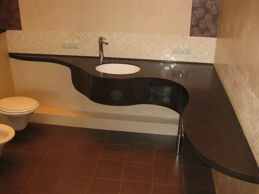 Столешница в ванную под раковину из плитки своими руками