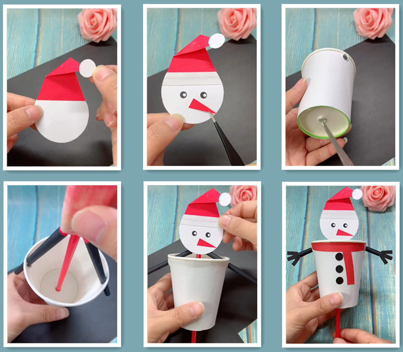 Игрушка снеговик из стаканчика своими руками