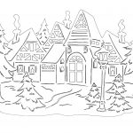 Фото 69: Шаблон зимнего пейзажа с домом