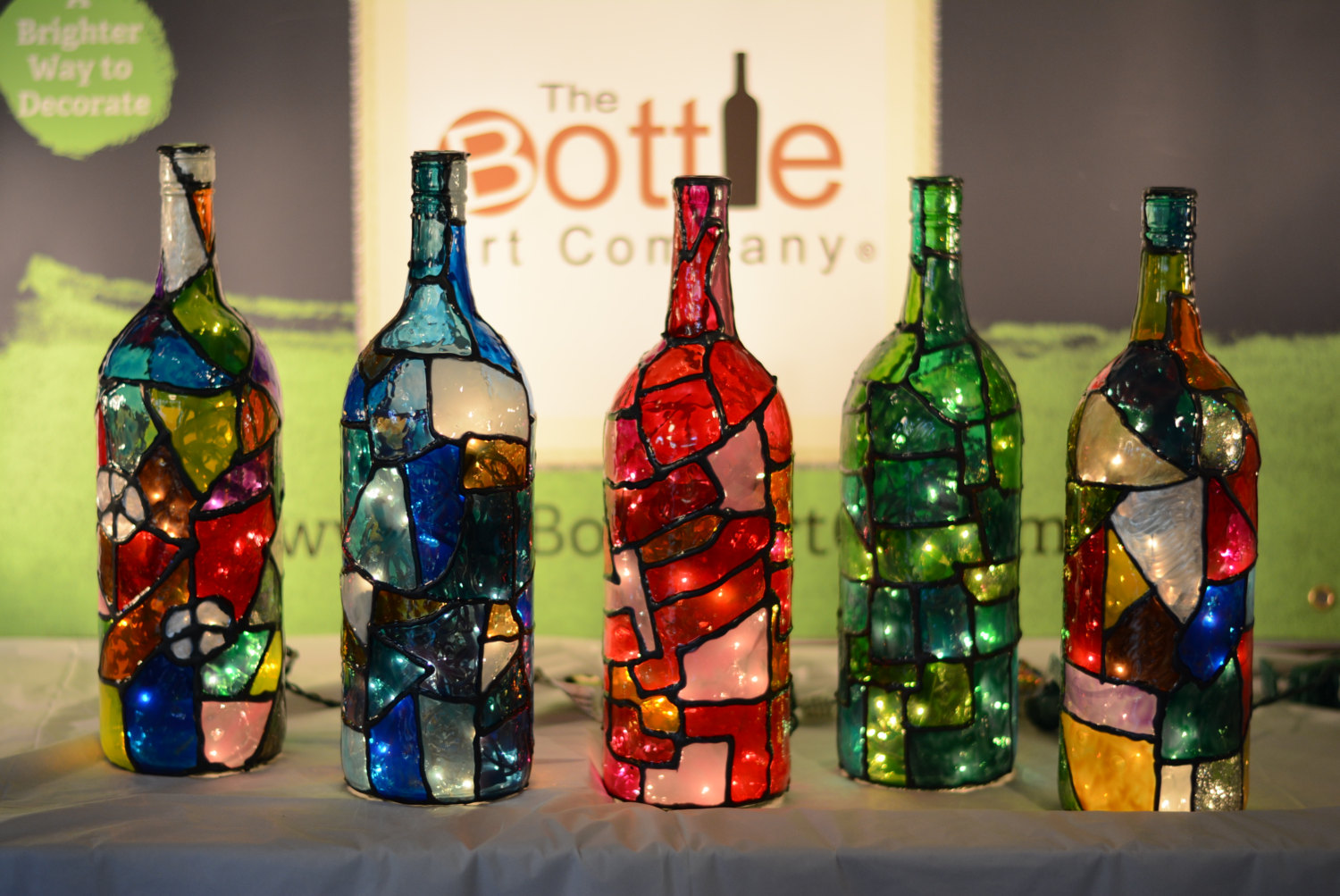 Цветные декоративные бутылки