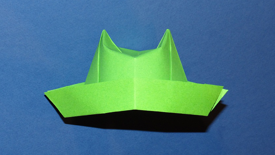 Панамка с ушками в технике оригами