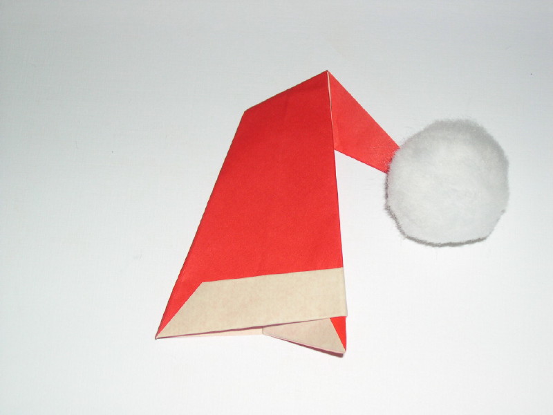Шапка Санта Клауса в технике оригами