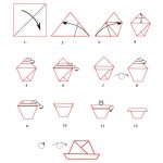 Фото 20: Схема изготовления панамки в технике оригами