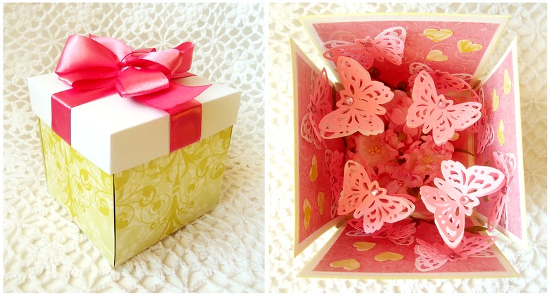 Подарок-коробка с бабочками