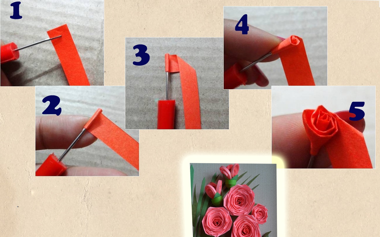 Пошаговая инструкция по созданию цветов в технике квиллинг