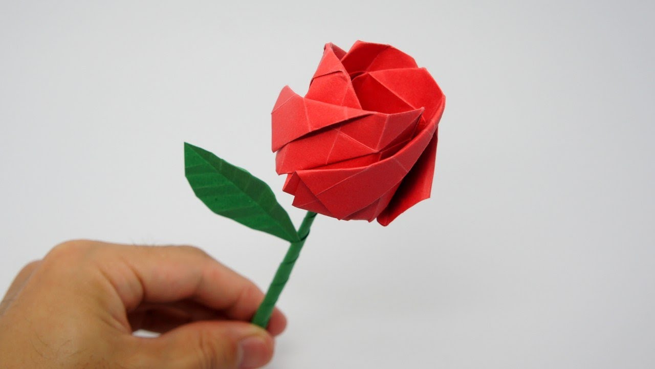 Роза в оригами технике