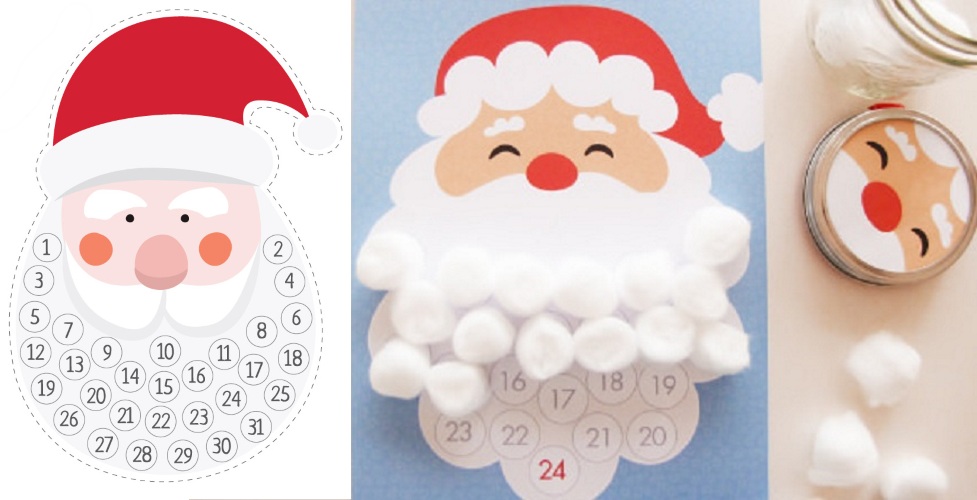 Календарь из бороды Деда Мороза на Новый Год