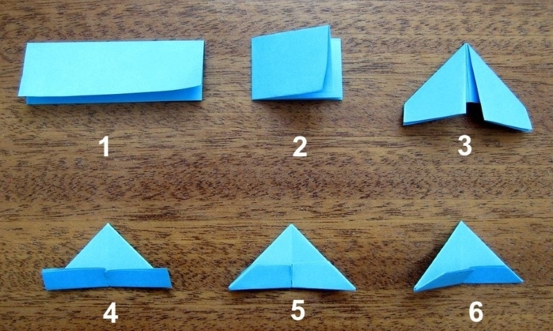 Изготовление треугольного модуля оригами