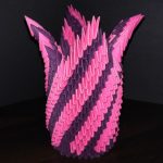 Фото 12: Розово-фиолетовая ваза оригами