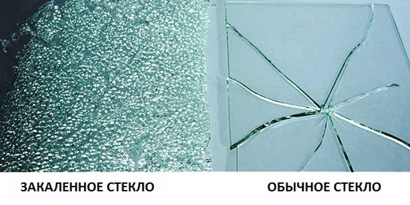 Сравнение обычного и закаленного стекла